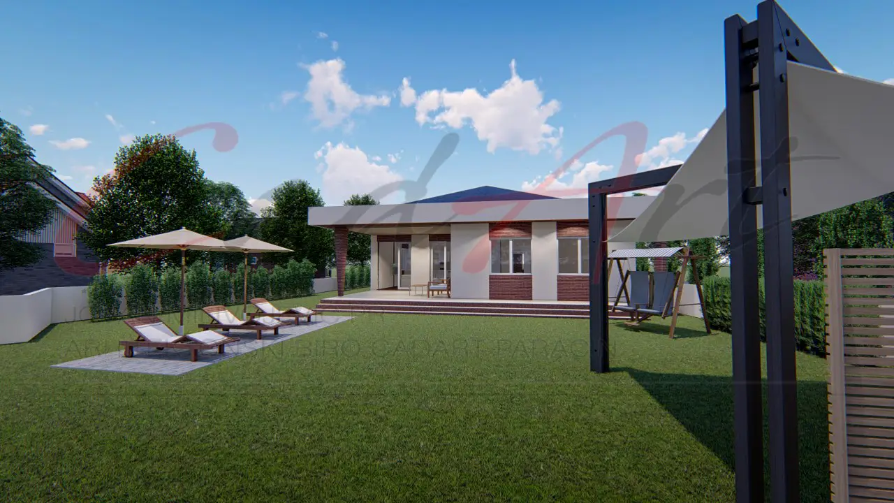 Ulaz i garaža savremene prizemne kuće 120m2 Paraćin