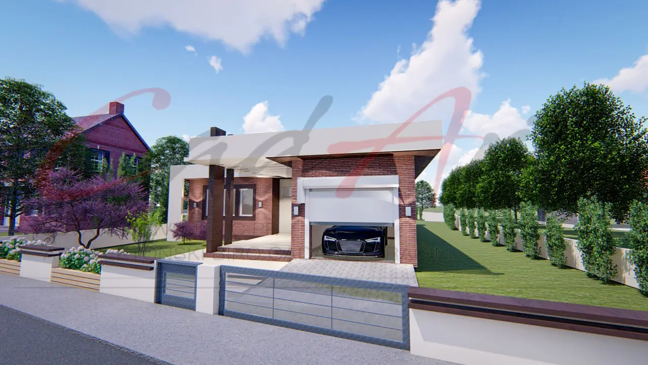 Projekti Porodičnih Kuća | Savremena Porodična Kuća - Moderna Prizemnica 160m² - slika projekta