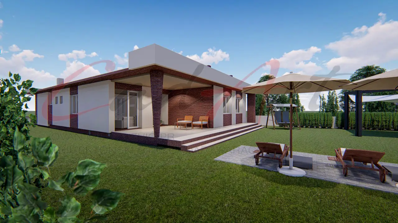 Projekti Porodičnih Kuća | Savremena Porodična Kuća - Moderna Prizemnica 160m² - slika projekta