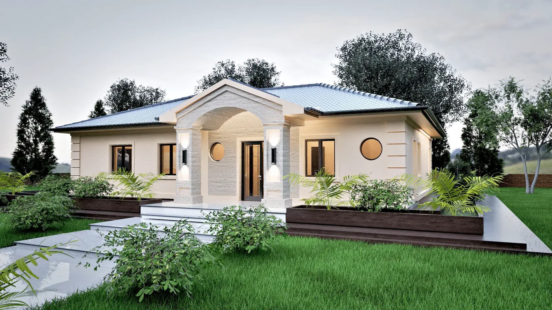 Moderna prizemna kuća 150m2 Čačak - prednja fasada