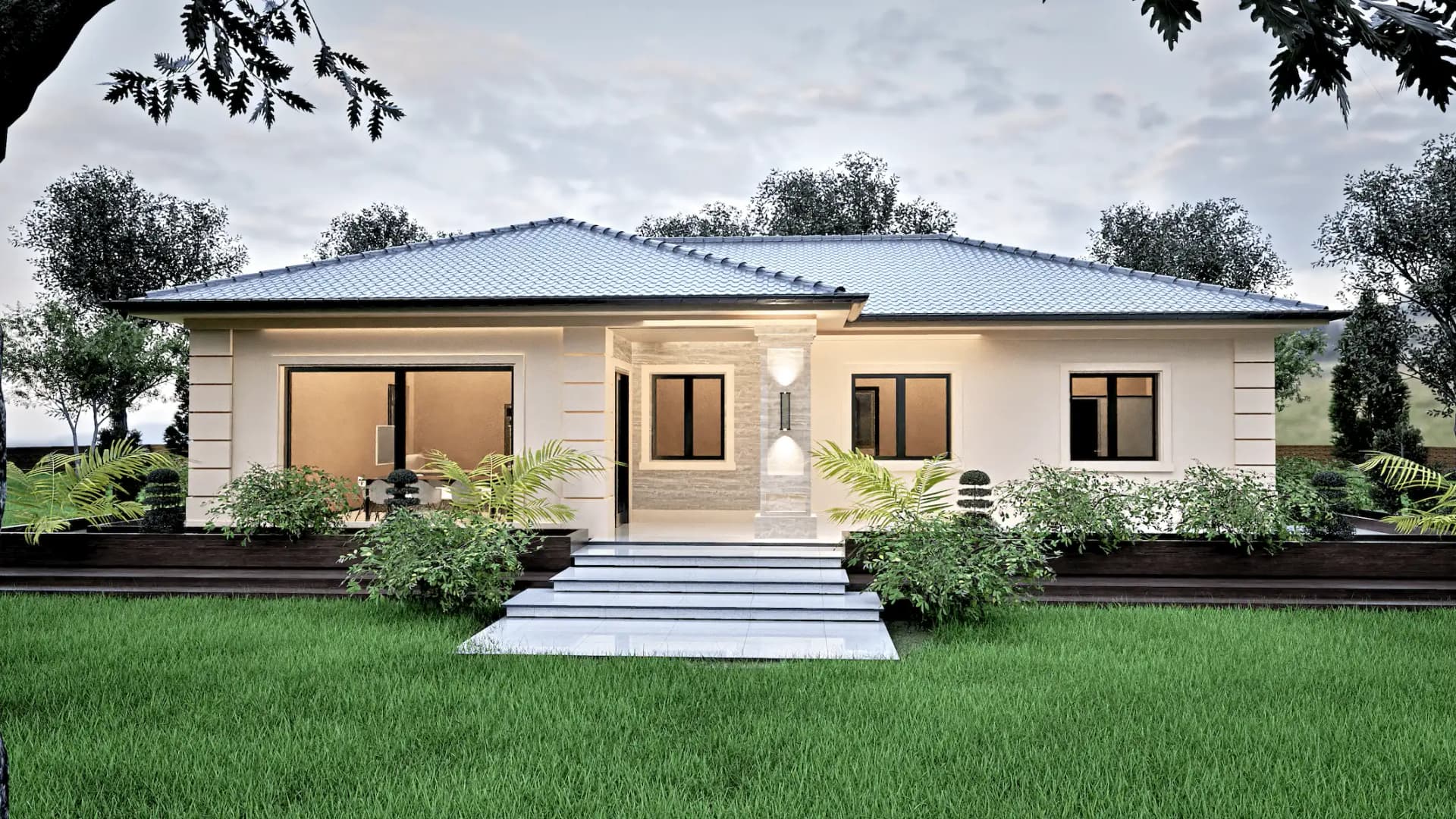 Zadnja fasada prizemne kuće 150m2 Čačak - dvorište