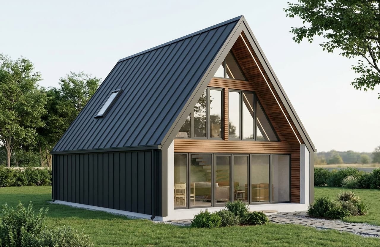 Moderna A-Frame - profesionalni projekat kuće 65m²