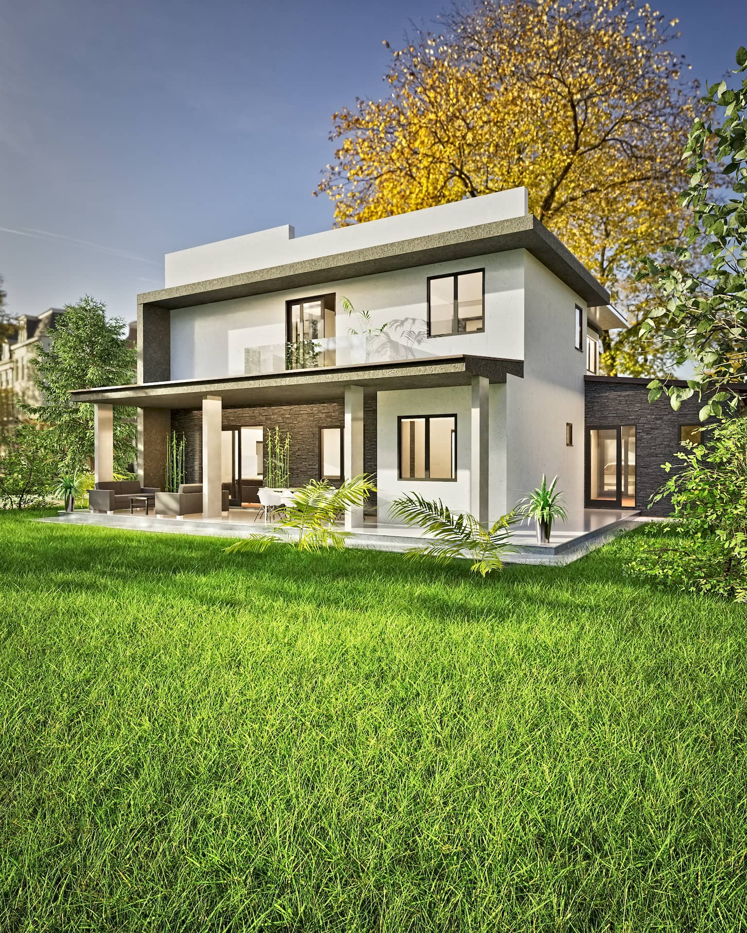 Moderna kuća sa garažom 212m2 Beograd - bočna fasada