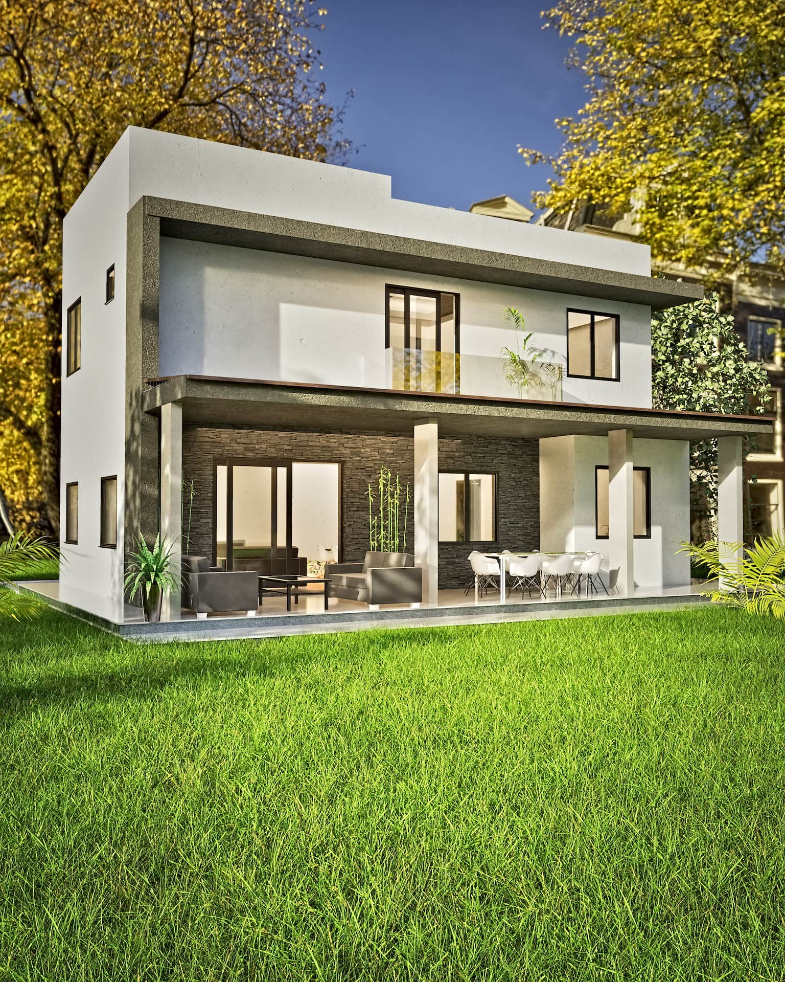 Dvorišna terasa moderne kuće 212m2 Beograd