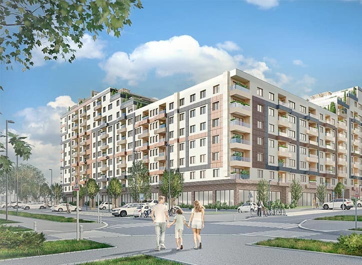 Stambeni kompleks Sokolis Erdoglija - fasade sa muralima