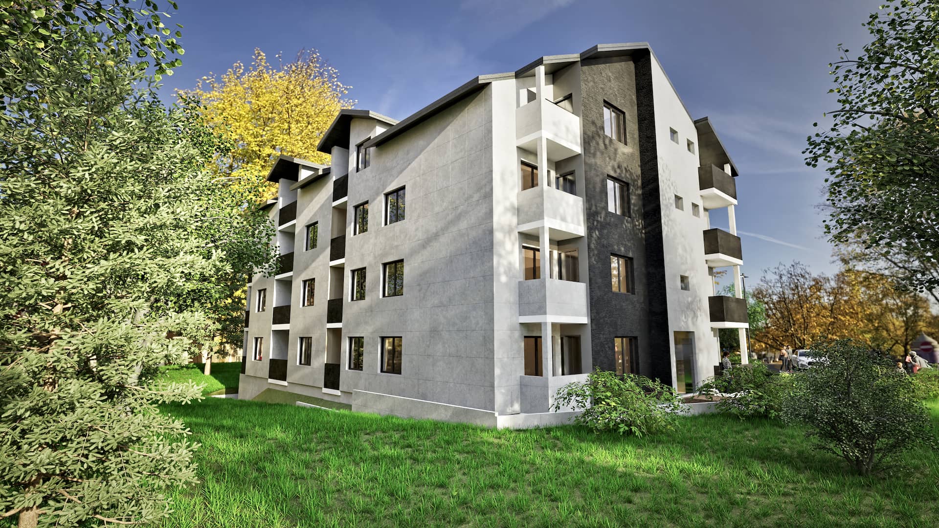 Terase i zelenilo stambene zgrade 1660m2 Sokobanja