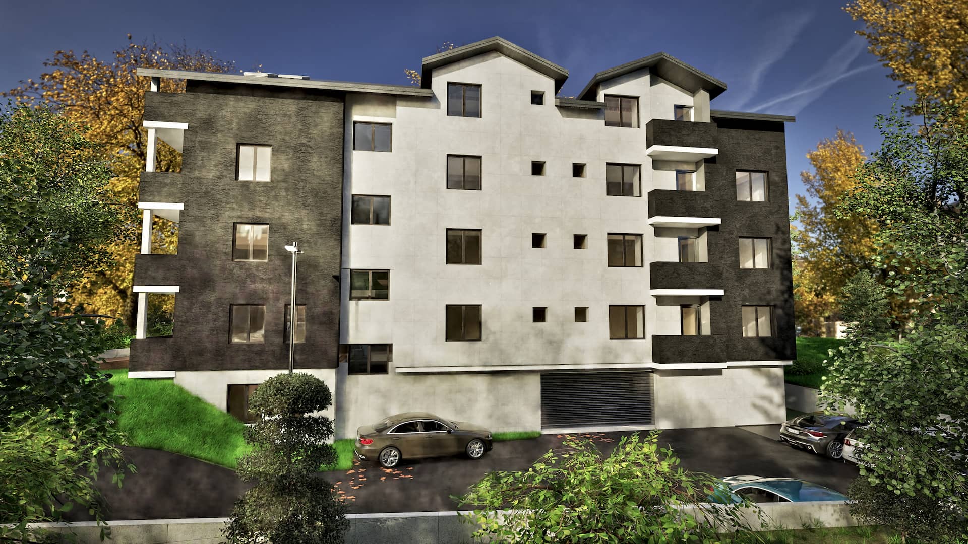 Bočno dvorište i fasada stambene zgrade Sokobanja