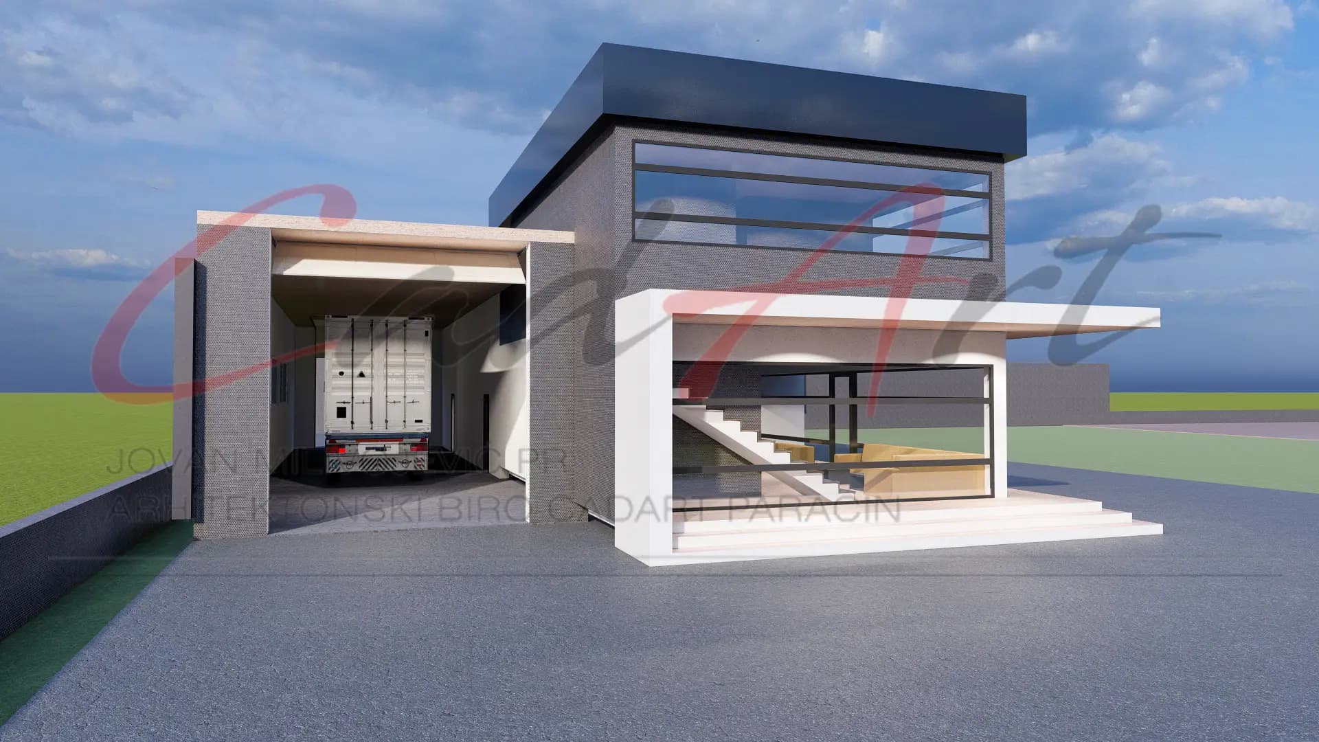 Poslovni objekat za tehnički pregled 420m2 Paraćin - fasada
