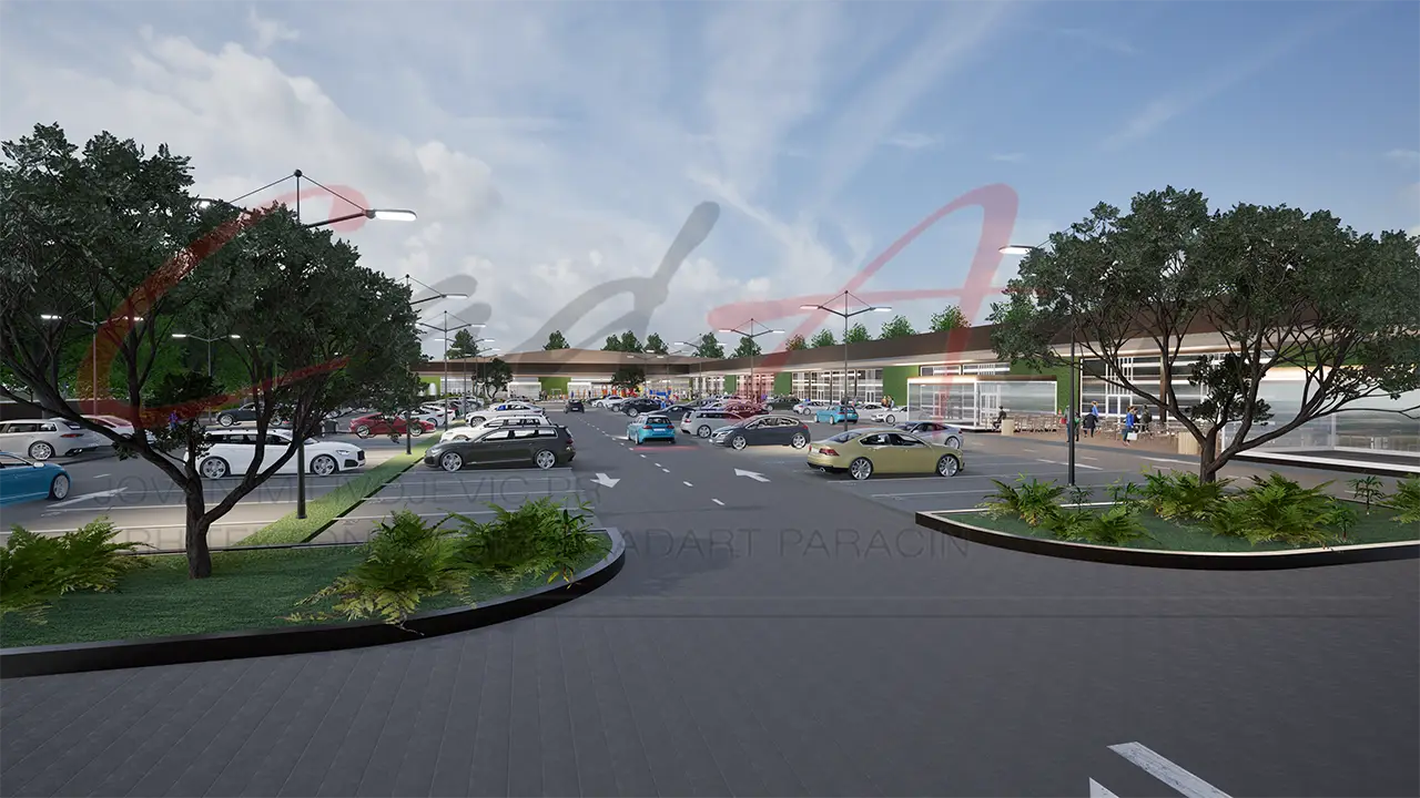 Tržni centar Fenix 7000m2 Ćuprija - prednji pogled