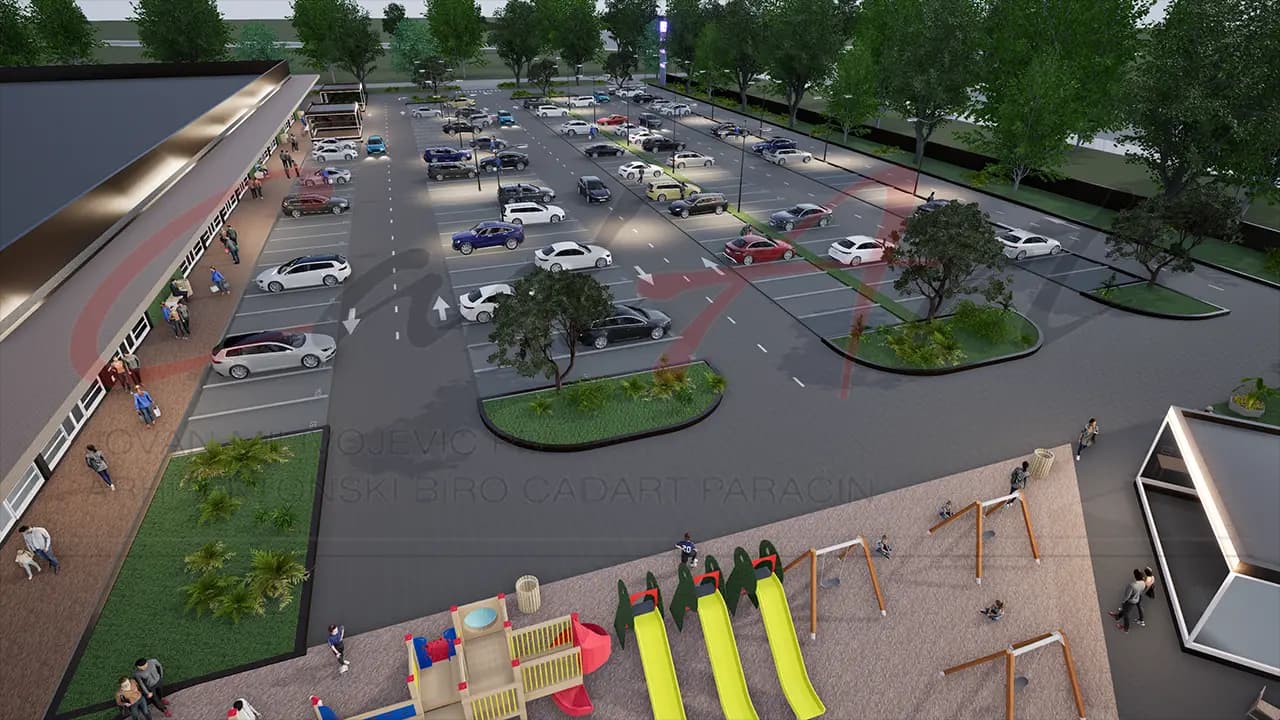 Natkriveni prolazi tržnog centra Fenix Ćuprija