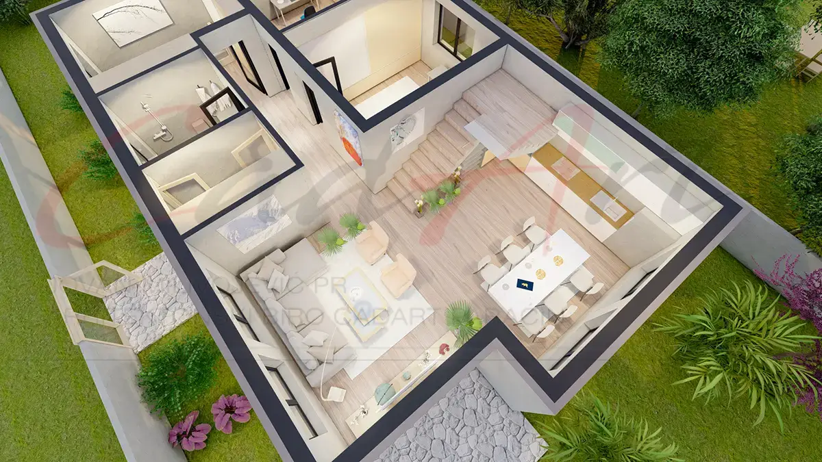 Osnova potkrovlja kuće 150m2 - plan kuće Beograd