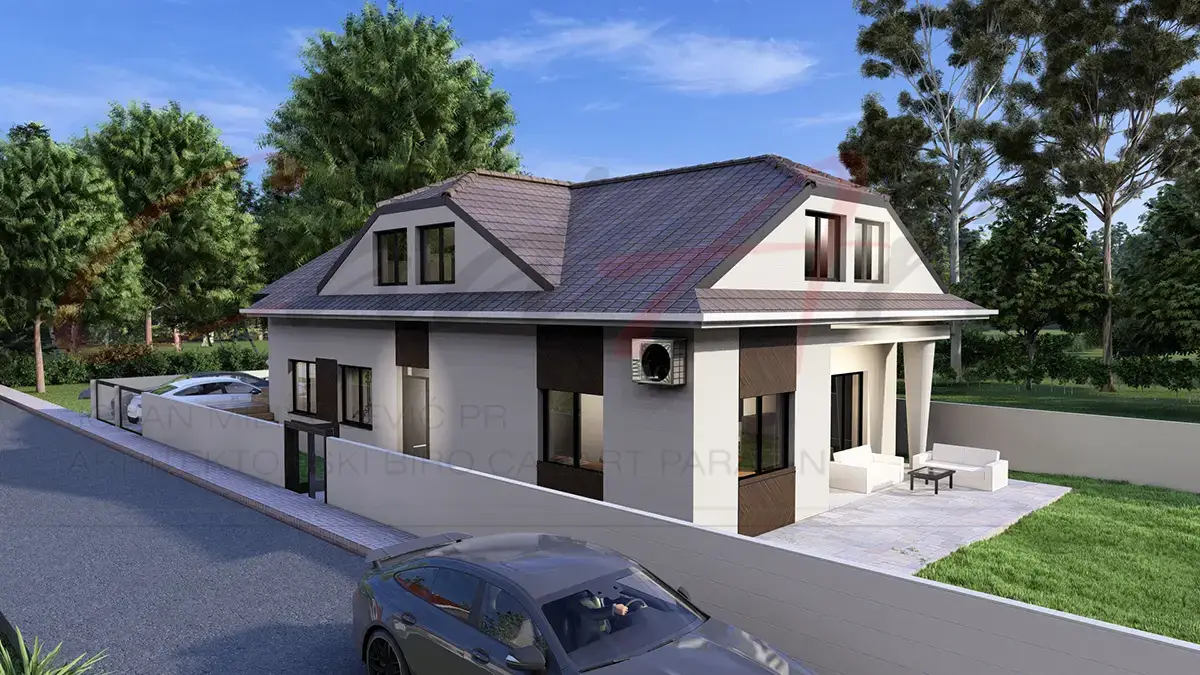 Projekti Kuća sa Potkrovljem | Vila Harmonia - Savremeni Porodični Dom 150m² - slika projekta