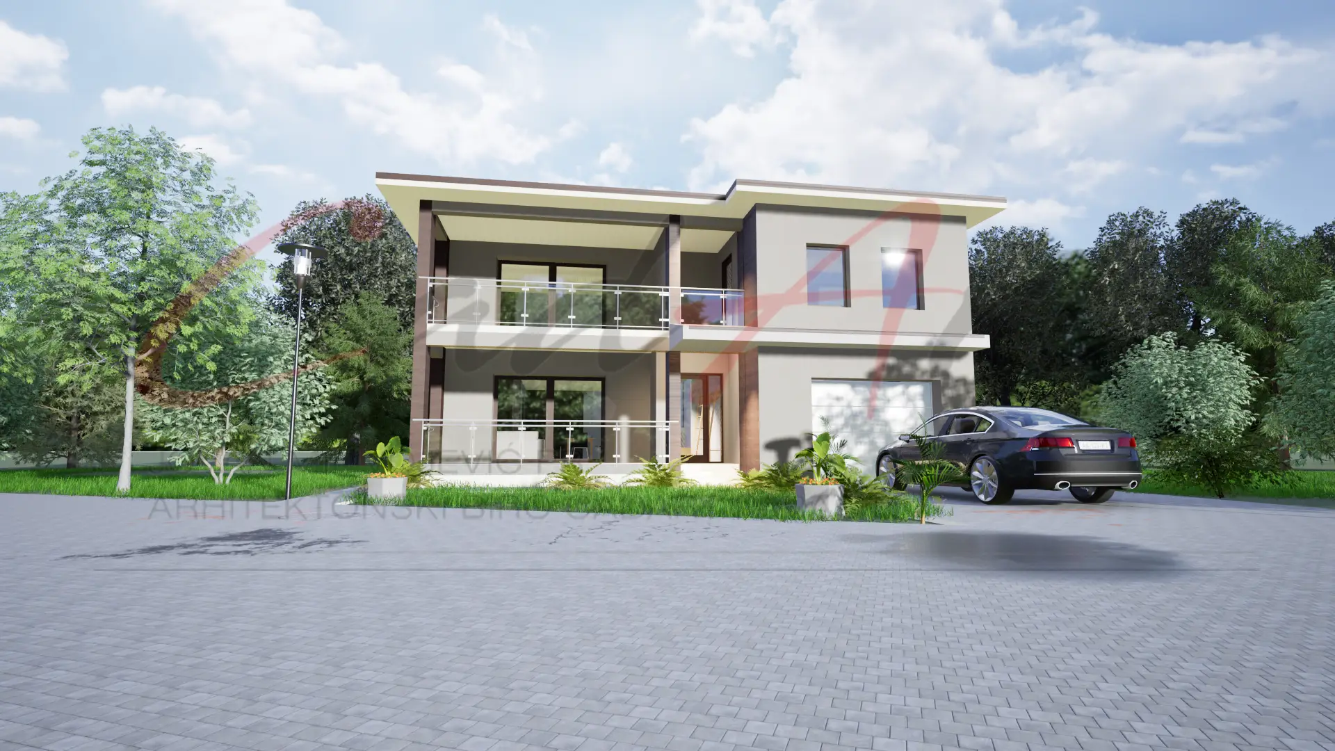Projekat kuće - Projekti Kuća sa Drvenim Detaljima | Moderna Kuća - Elegantno Rešenje 200m² - 200m² sa 3 spavaće sobe