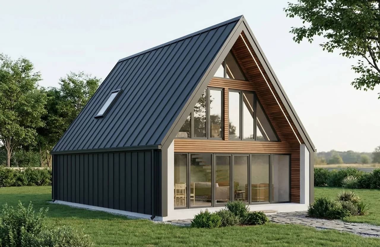 Moderna A-Frame - profesionalni projekat kuće 65m²