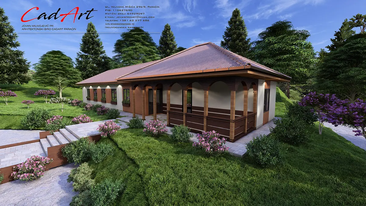 Projekti Kuća: Rustična Prizemna Kuća sa Verandom (120m²) | Paraćin - fotografija 4