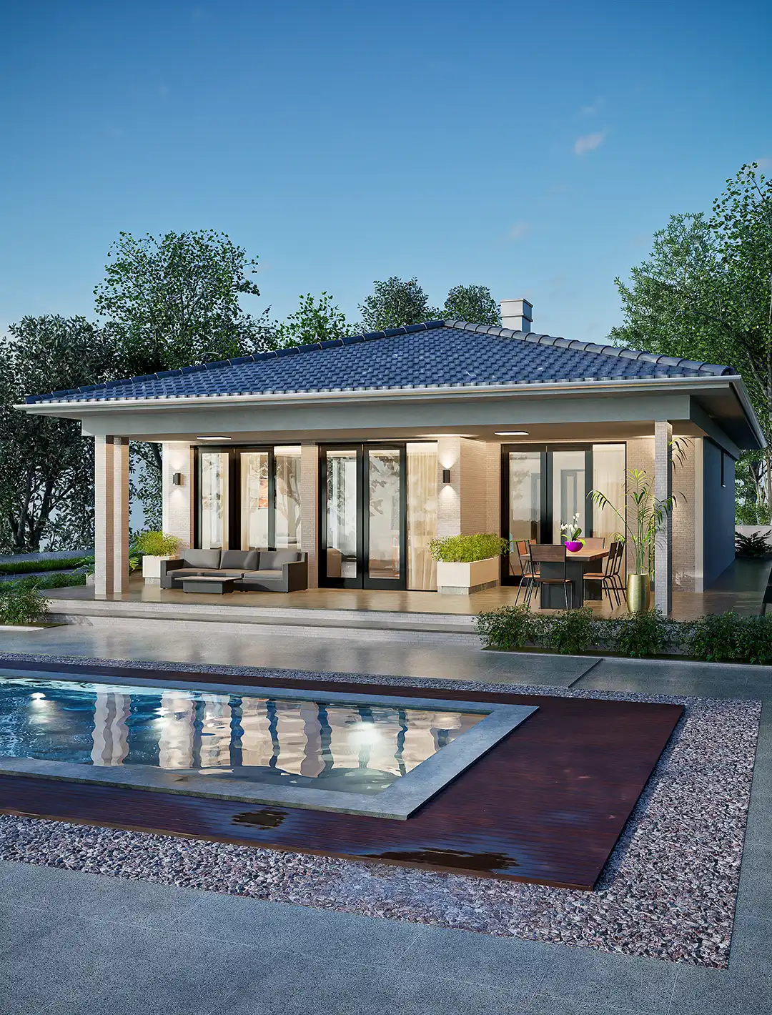 Prizemna Kuća 100m² – Plan, 3D Vizualizacija i Cena od 9€/m² - fotografija 5